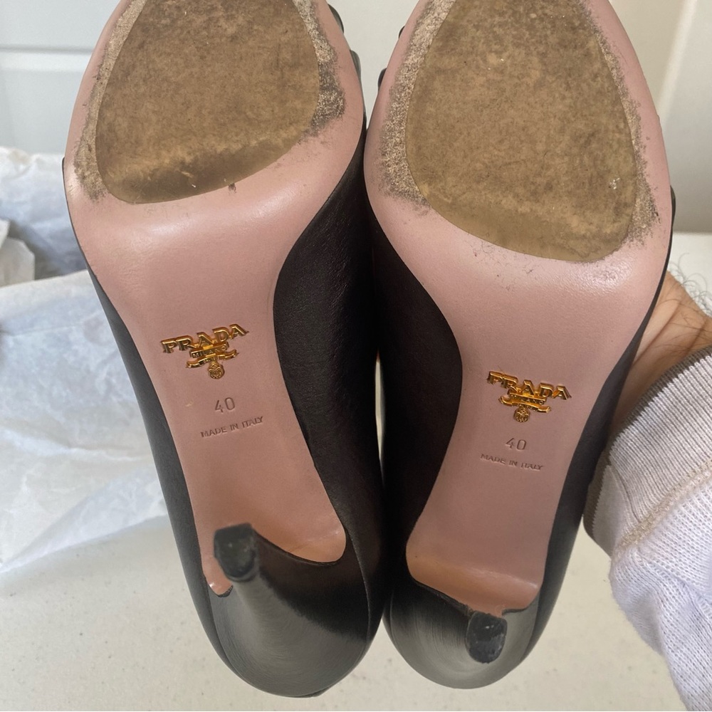 Prada Calzature Donna Vitello Mordore, Women’s 39.5 | US 9.5 Color: Piombo - Picture 9 of 11